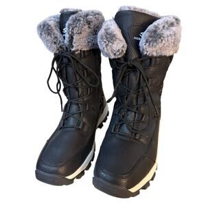 Hobbibear Women’s Snow Boots Black Faux Fur Size 11.5-12 EU 44 Irregular